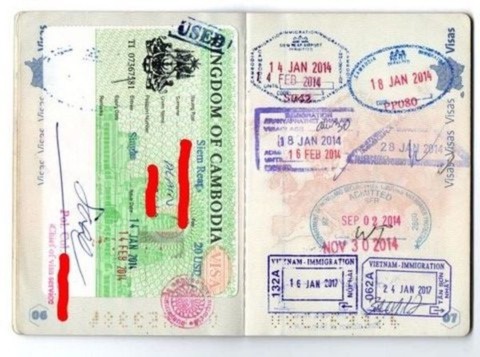 Exemple de  visa Cambodgien
