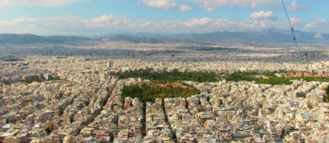 athènes ville une vue aérienne
