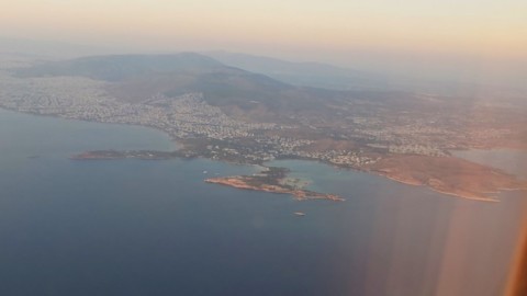 Vue grandiose d'Athènes d'avion