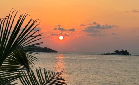 Coucher de soleil aux maldives
