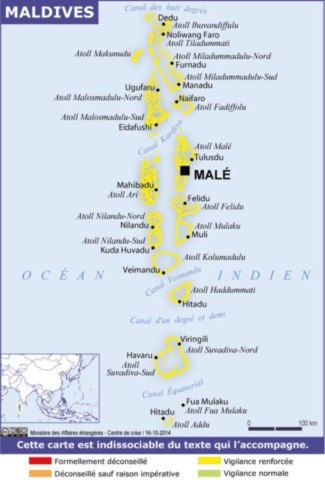 Carte archipel des Maldives