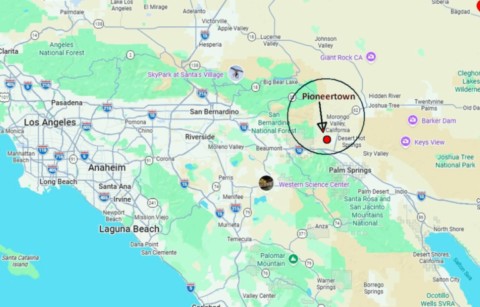 Carte de la position de Pioneertown en Californie