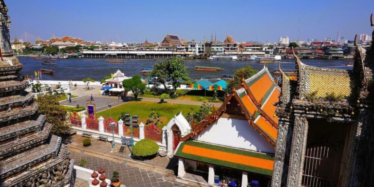 Vue de Bangkok et du Chao Praya