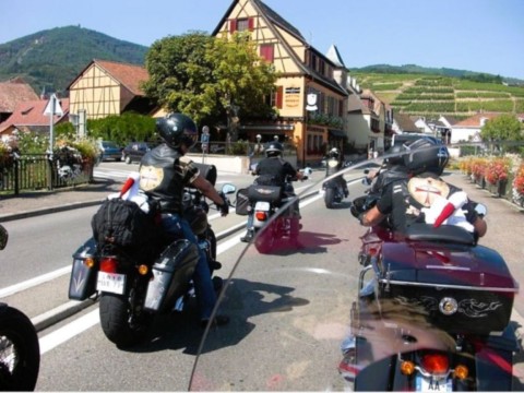 Run en Harley Davidson en Alsace.
