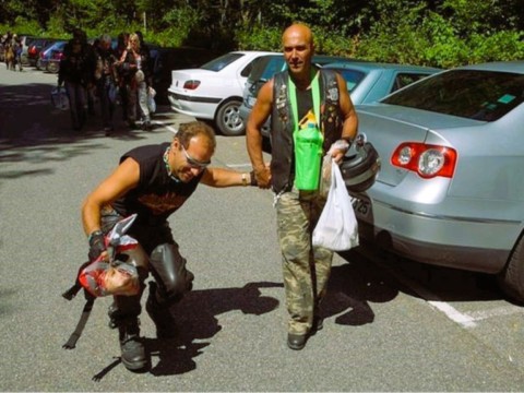 Run en Harley Davidson en Alsace.