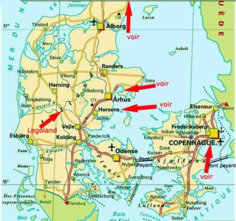 une carte du voyage avec lieux a visiter