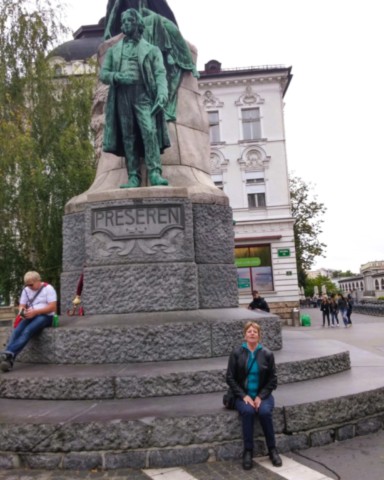 Statue du poète Slovène Preseren