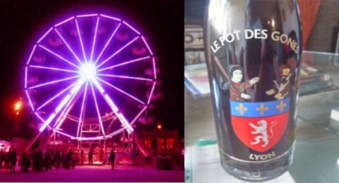 La roue place Bellecour aux illuminations