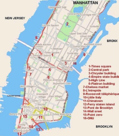 Plan des visites incontournables à Manhattan 