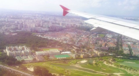 airbus Air Asia en approche de Singapour